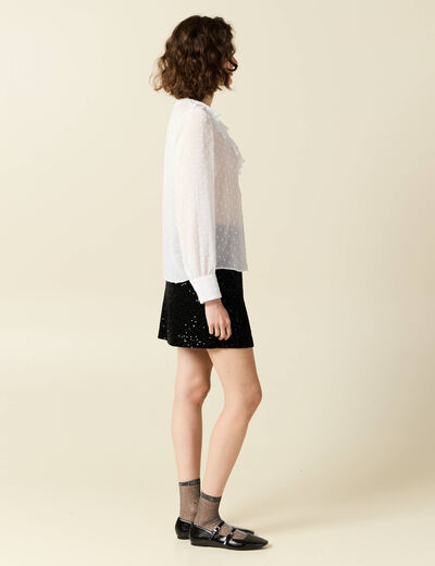Blouse manches longues blanc femme