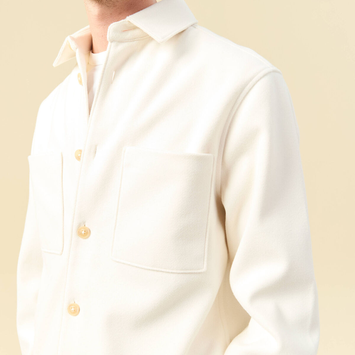Surchemise oversize col classique ecru homme