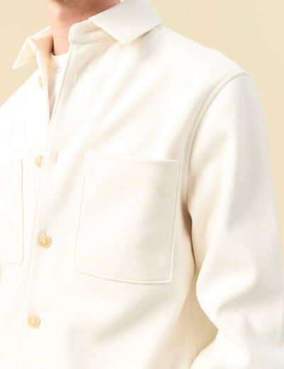Surchemise oversize col classique ecru homme