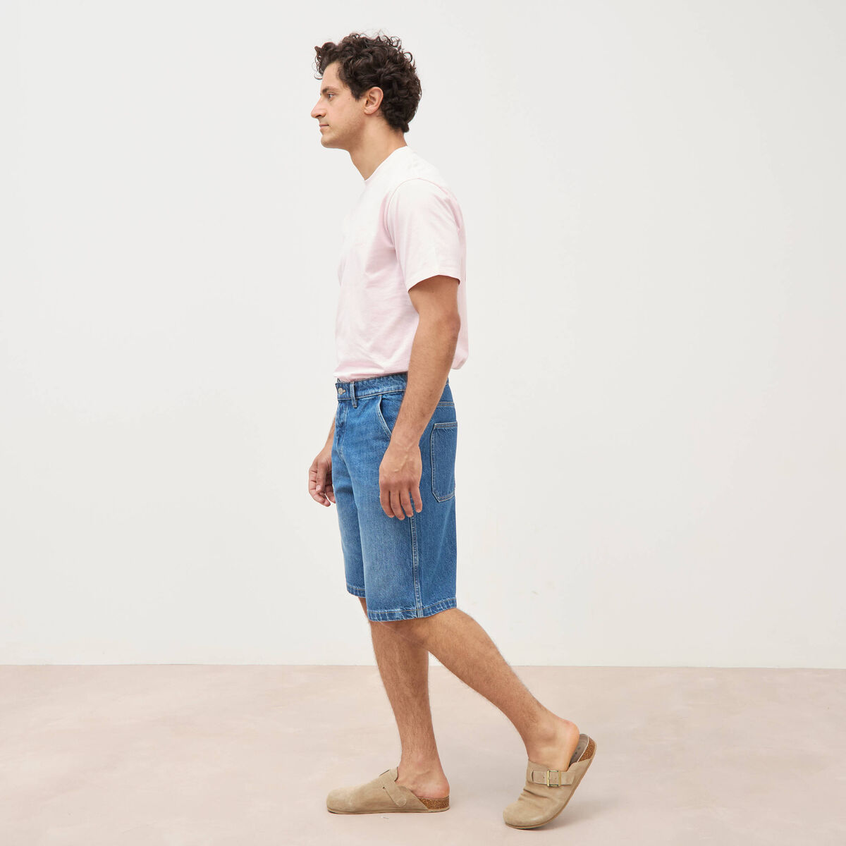 Bermuda en jean coton denim stone homme