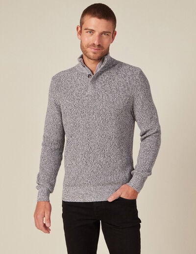 Pull manches longues gris foncé homme