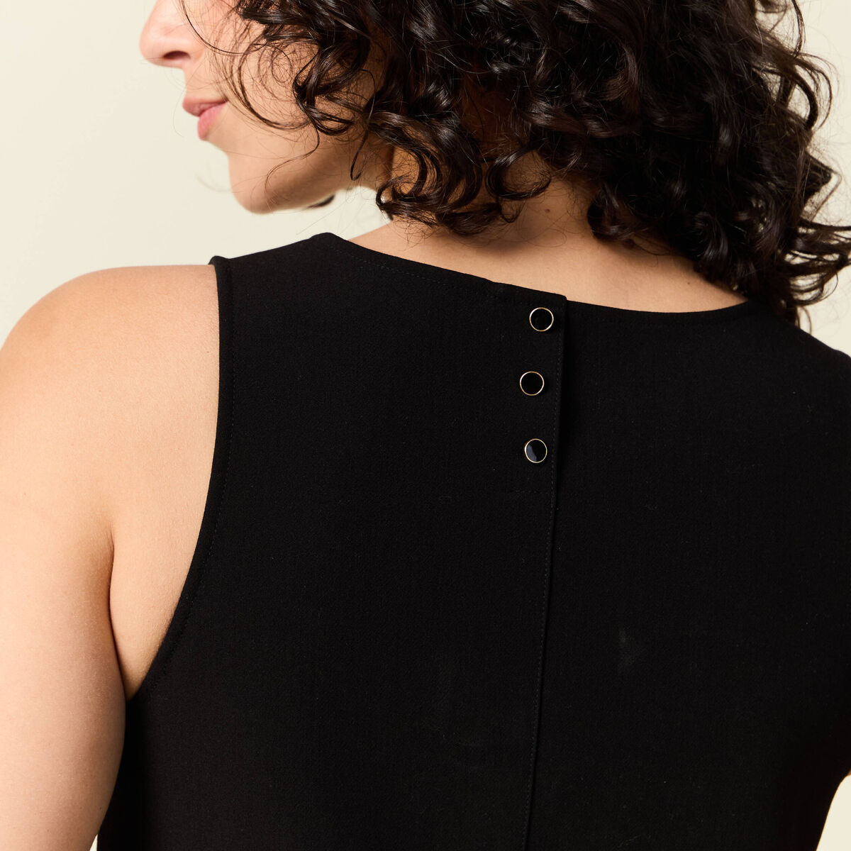 Robe chasuble trapèze noir femme