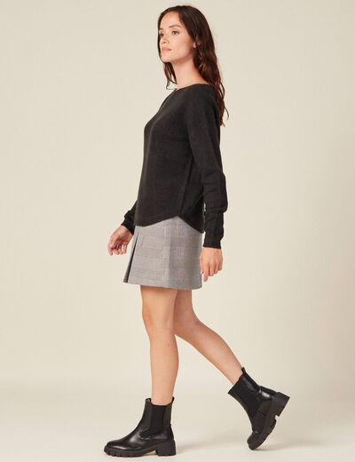 Pull manches longues noir femme