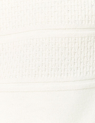 Pull manches longues boutons ecru homme