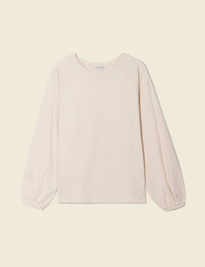 T-shirt manches longues creme femme