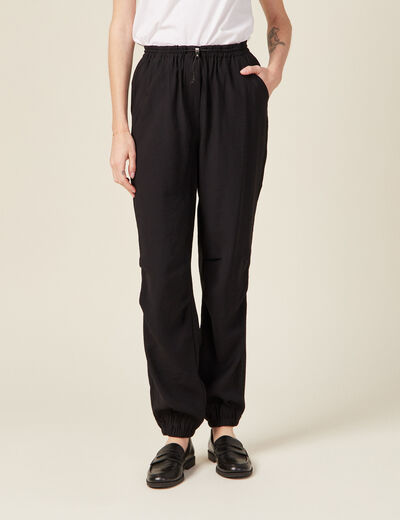 Pantalon cargo noir femme
