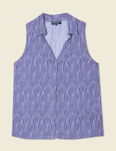 Blouse sans manches bleu marine femme
