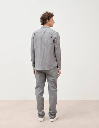 Chemise manches longues gris homme