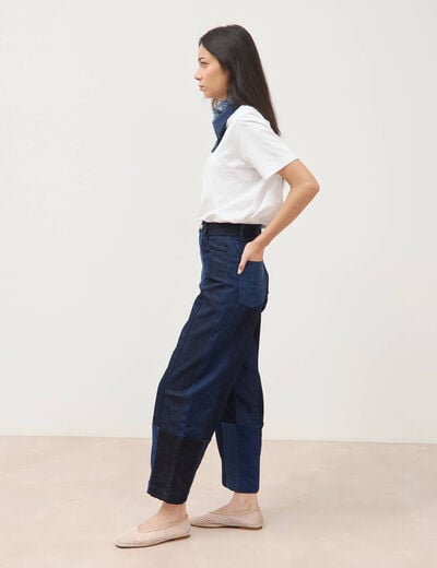 Jeans barrel taille standard denim stone femme