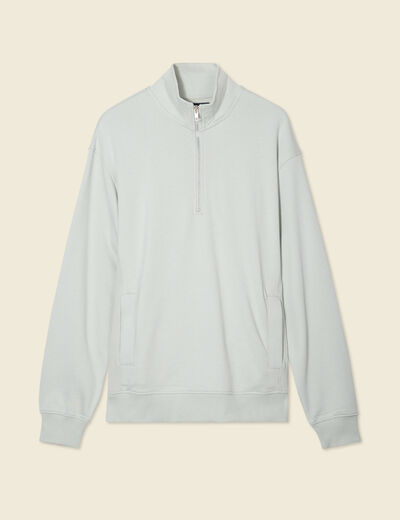 Sweat col camionneur vert clair homme