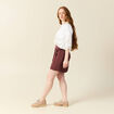 Jupe droite satin marron femme