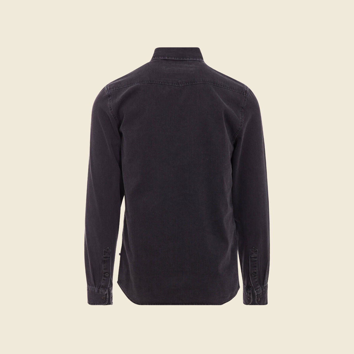 Chemise manches longues jean denim noir homme