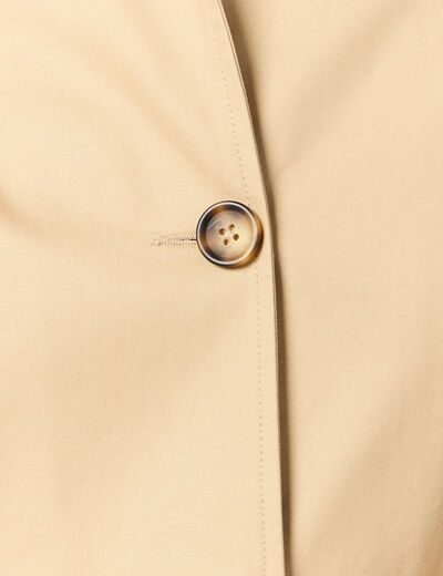 Trench long enduit beige femme