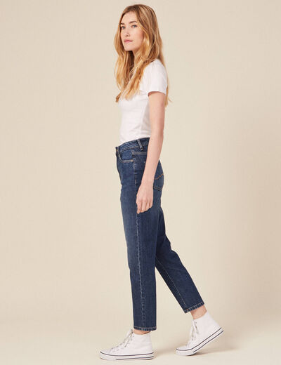 Jeans mom 7/8ème denim brut femme