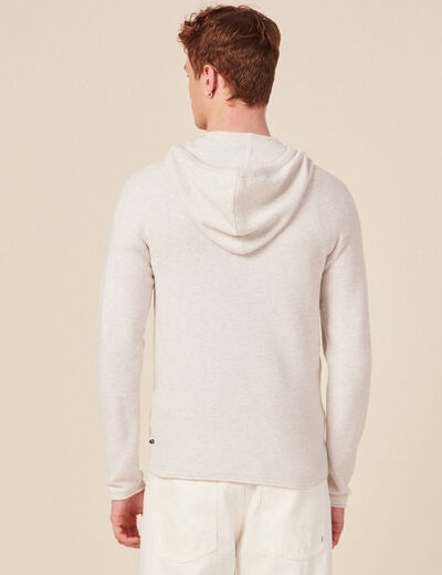 Pull à capuche ecru homme
