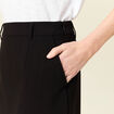 Jupe midi droite fendue noir femme