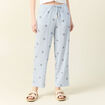 Pantalon droit 7/8&egrave;me bleu ciel femme
