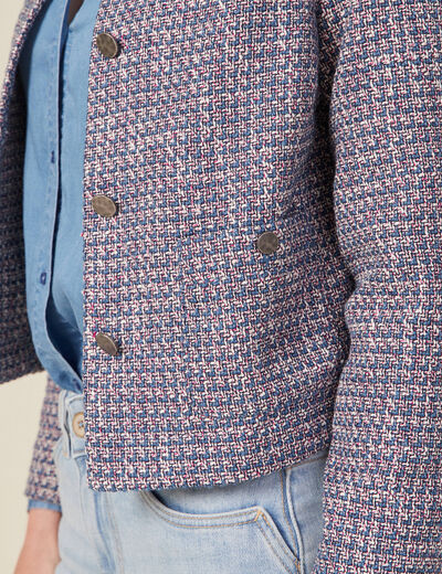 Veste droite éco-responsable bleu femme