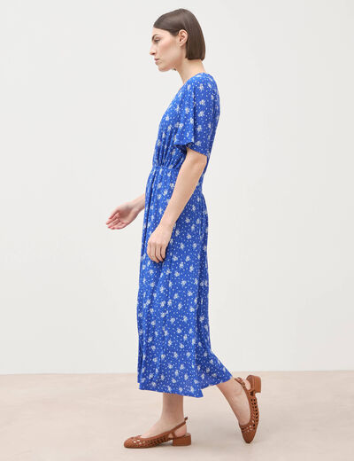 Robe longue bleu roi femme