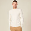 Pull manches longues torsades ecru homme