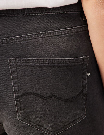 Jeans flare fendu denim gris femme