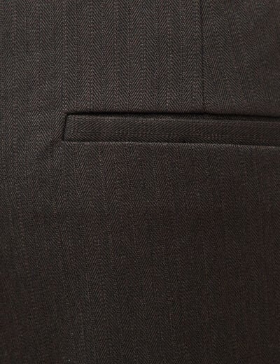 Pantalon large taille standard marron fonc&eacute; femme