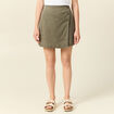 Jupe chino trapèze vert kaki femme