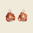 Boucles d'oreilles pendantes marron foncé femme