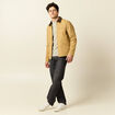 Veste zippée col velours camel homme
