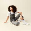 Salopette jeans taille standard denim snow gris femme