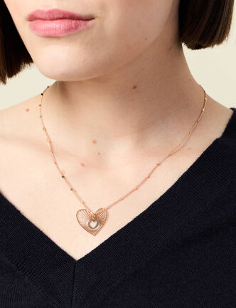 Collier pendentif coeur couleur or femme