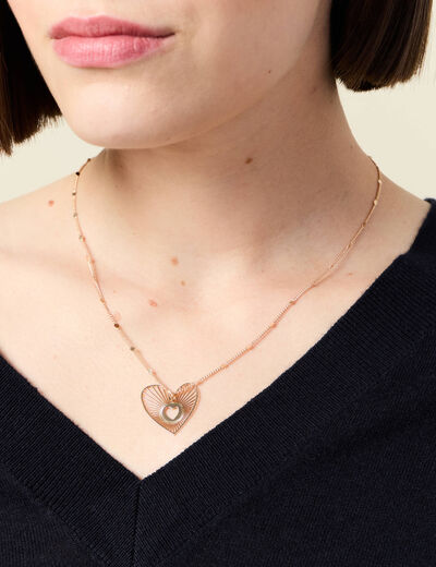 Collier pendentif coeur couleur or femme