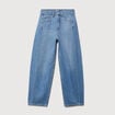 Jeans barrel taille haute broderie denim used femme