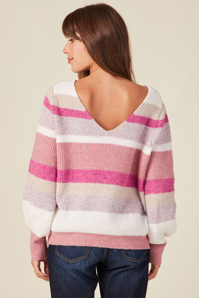 Pull manches longues rouge clair femme