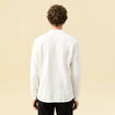 Polo manches longues en coton ecru homme