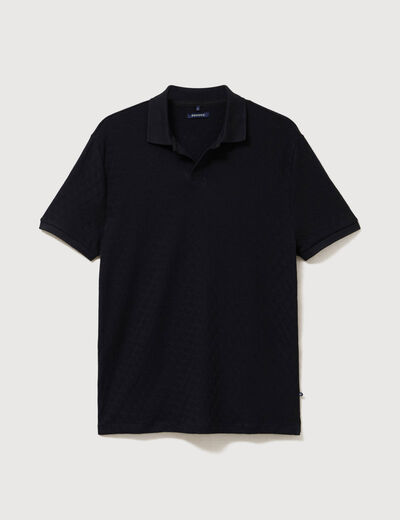 Polo cintr&eacute; manches courtes noir homme