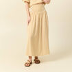 Jupe longue &eacute;vas&eacute;e taille haute beige moyen femme