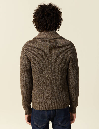 Gilet manches longues marron homme