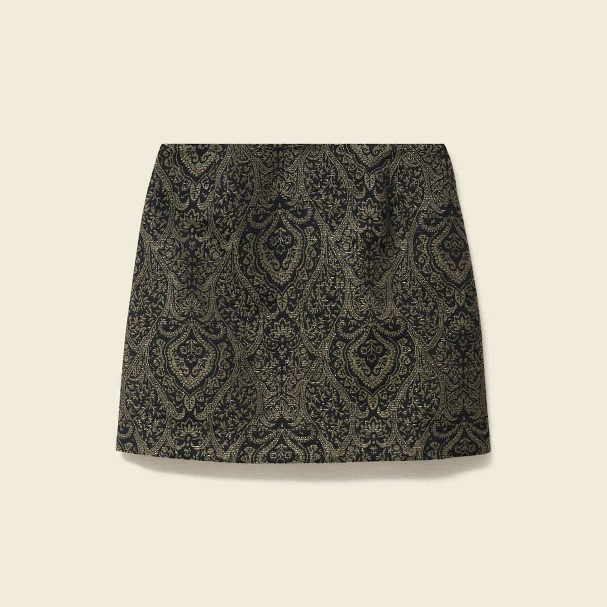 Mini-jupe droite courte vert kaki femme