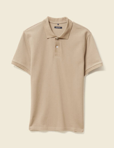 Polo manches courtes taupe homme