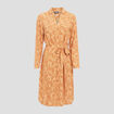Robe &eacute;vas&eacute;e manches longues 3/4 camel femme