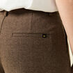 Pantalon large taille haute marron fonc&eacute; femme