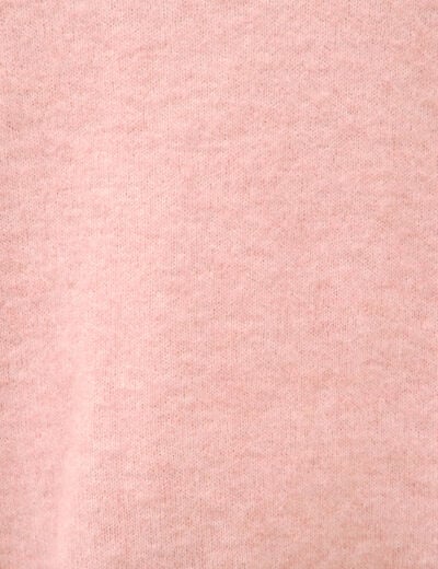 Pull droit court sans manches col rond rose pastel femme