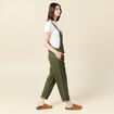 Salopette fluide boutonn&eacute;e vert fonc&eacute; femme