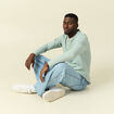T-shirt manches longues vert pastel homme