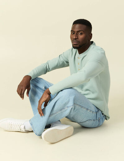 T-shirt manches longues vert pastel homme