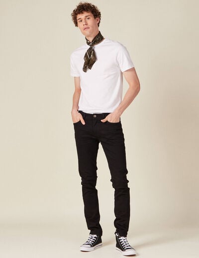 Jeans slim stretch longueur 34 denim noir homme