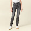 Jeans slim taille haute denim gris femme