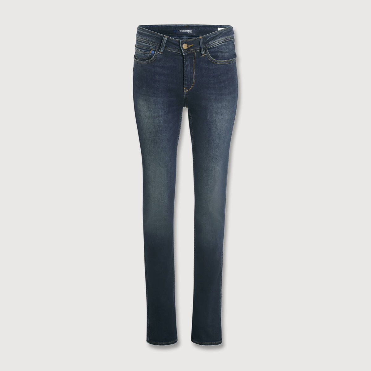 Jeans regular taille haute denim brut femme