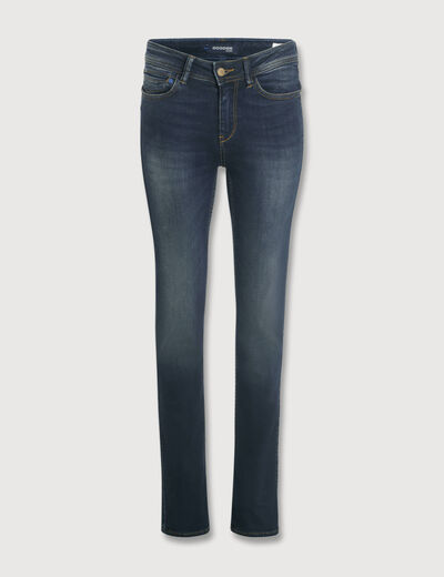 Jeans regular taille haute denim brut femme
